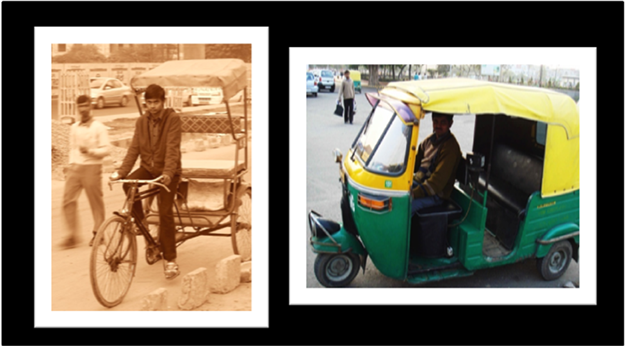 Tipos de rickshaw na Índia